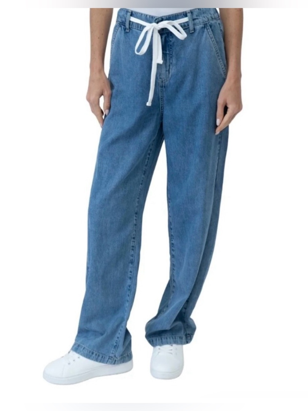 NWT NWT SIX/FIFTY Wherever Denim Wide Leg
Drawstring Jeans, Size XS